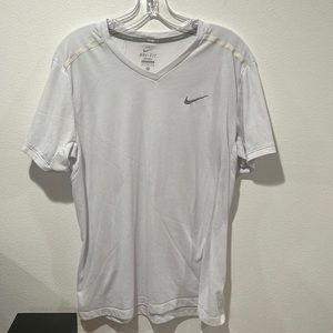 Nike mens Dry-fit medium running white shirt
